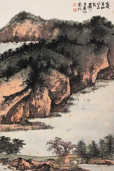 谢稚柳 署年：壬戌（1982） 春山图 立轴 68×45cm